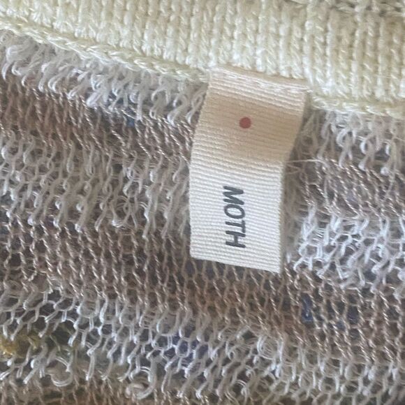 Anthropologie Moth Long Sleeve Striped Distressed Sweater. Size X-Large. - Picture 13 of 14